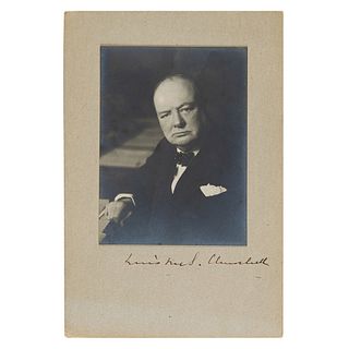 Winston Churchill Signed Photograph (Presented to Sir Jimmy Savile by Mary Soames)
