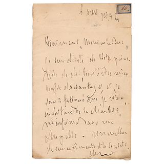 Fran&ccedil;ois-Ren&eacute; de Chateaubriand Autograph Letter Signed