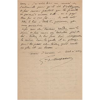 Guy de Maupassant Autograph Letter Signed
