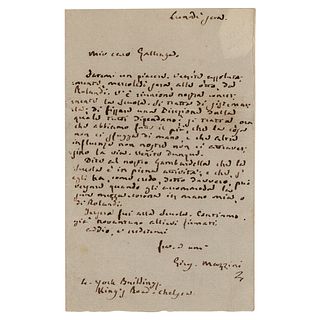 Giuseppe Mazzini Autograph Letter Signed