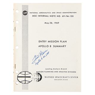 Fred Haise Signed Apollo 8 NASA Manual