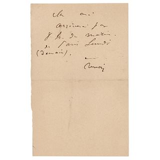 Pierre-Auguste Renoir Autograph Note Signed