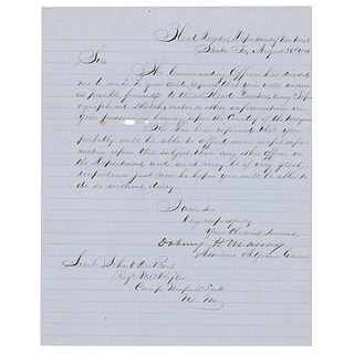 Dabney H. Maury Letter Signed (1860) Requesting Information on the Navajo Tribe