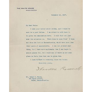 Theodore Roosevelt Typed Letter Signed as President (1907)