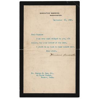 Theodore Roosevelt Typed Letter Signed as President - Sixth Day in Office