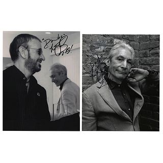 Rolling Stones: Charlie Watts (2) Signed Photographs
