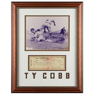 Ty Cobb Signed Check (1953)