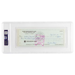 Mickey Mantle Signed Check