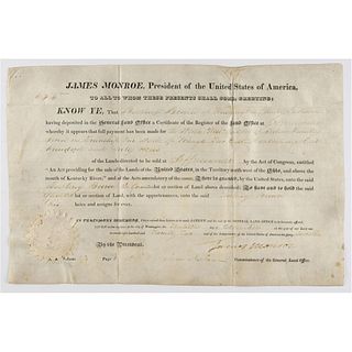 James Monroe Document Signed as President