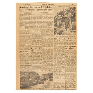 World War II: Liberation of Dachau/German Surrender Newspaper