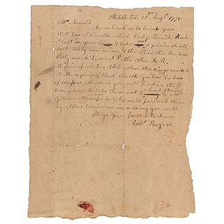 Robert Rogers Rare Autograph Letter Signed (1778)