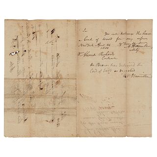 Alexander Hamilton and Elizabeth Schuyler Hamilton Autograph Notes Signed