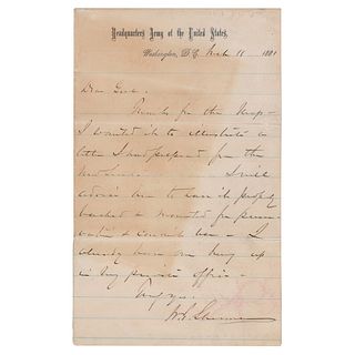 William T. Sherman Autograph Letter Signed