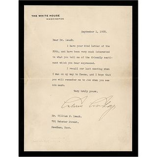 Calvin Coolidge Typed Letter Signed as President (1923)