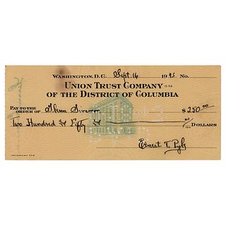 Ernie Pyle Signed Check (1943)