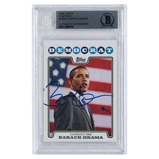 Barack Obama Signed Topps 2008 Campaign Trading Card
