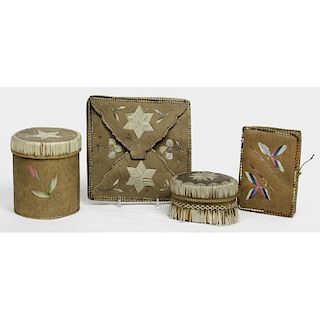Northeastern Quilled Birchbark Containers Deaccessioned from a Private New York State Historical Society