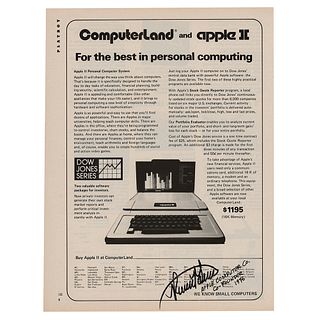 Apple: Ronald Wayne Signed Magazine Advertisement