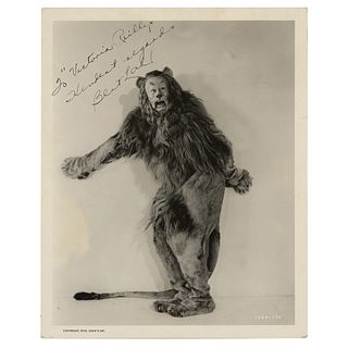 Wizard of Oz: Bert Lahr Signed Photograph as the Cowardly Lion