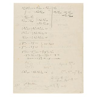 Albert Einstein Autograph Scientific Manuscript Signed