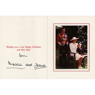 Princess Diana and King Charles III Signed Christmas Card