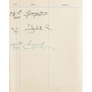 King George VI and British Military Notables Signed Guest Book