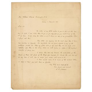 Charles Francis Adams Autograph Letter Signed on US Constitution