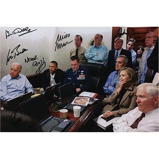 Rare Joe Biden and National Security Team Signed Photograph from the Mission to Get Osama Bin Laden