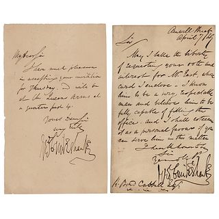 George Cruikshank (2) Autograph Letters Signed
