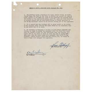 Ray Bradbury Document Signed
