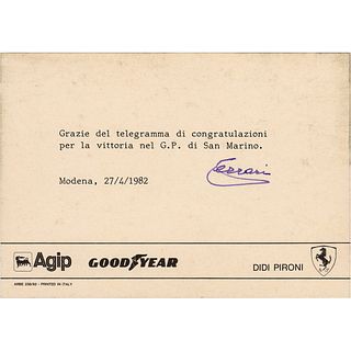 Enzo Ferrari Signed Photograph