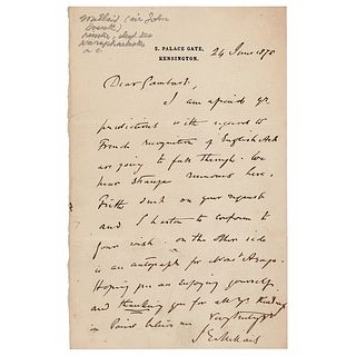 John Everett Millais Autograph Letter Signed