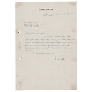Albert Einstein Typed Letter Signed to Astronomer Arthur Beer
