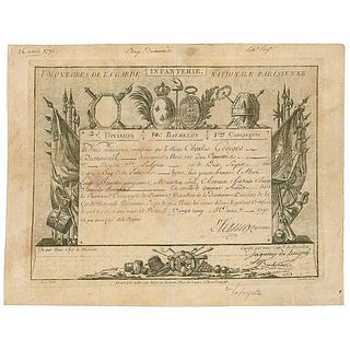 Marquis de Lafayette Document Signed (1790)