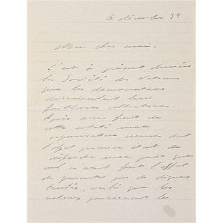 Charles de Gaulle Autograph Letter Signed on Stalin and the League of Nations (December 6, 1939)