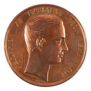 Athens 1875 Zappas Olympics Copper Winner&#39;s Medal