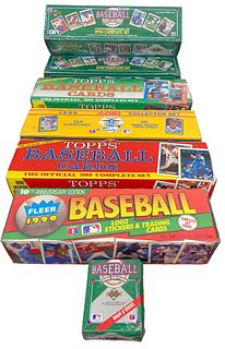 Large Collection Vintage Baseball Cards Factory Sealed Boxes 1990's, 1980's
