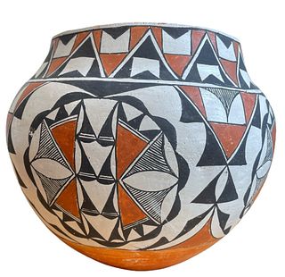 Native American Acoma Olla Pottery Vessel, RACHEL CONCHO, SANTANA 