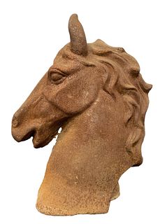 Cast Iron Horse Head Sculpture 