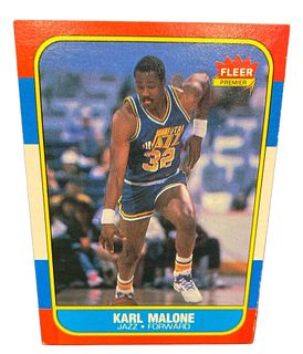 1986 Fleer #68 Karl Malone Rookie Card 