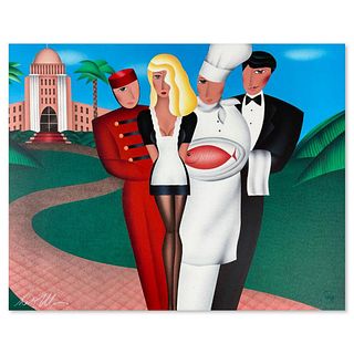 Robin Morris, "At Your Service" Limited Edition Lithograph, Numbered and Hand Signed with Letter of Authenticity.