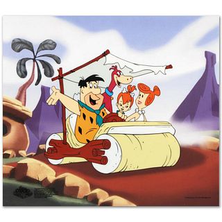 The Flintstones Family Car Limited Edition Sericel from the Popular Animated Series The Flintstones with Certificate of Authenticity.
