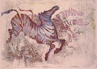 Edwin Salomon- Original Serigraph "Zebras"