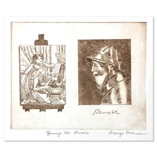 George Crionas (1925-2004), "Homage to Renoir" Limited Edition Etching, Numbered and Hand Signed and Letter of Authenticity