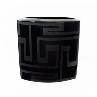 Rosenthal Versace Dedalo Porcelain Black Vase