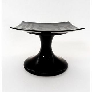 Rosenthal Versace Dedalo Porcelain Black Compote Bowl