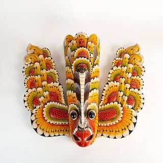 Sir Lankan Wood Carving of Gurulu Raksha Wall Mask
