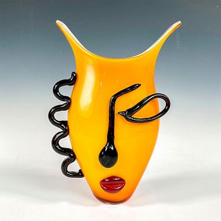 Murano Art Glass Sculptural Face Vase