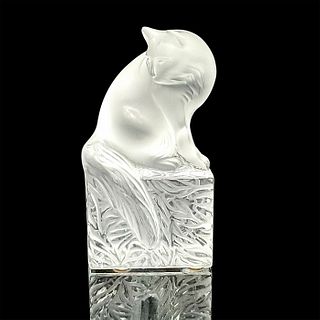 Lalique Crystal Cat Paperweight, Doumi