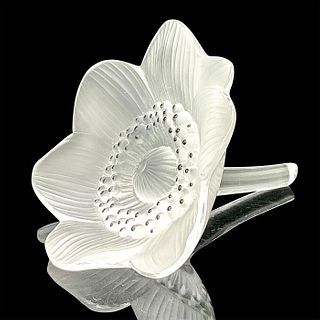 Lalique Crystal Anemone Paperweight